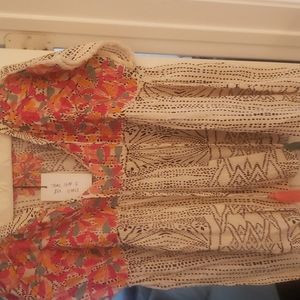 Boho print tie top